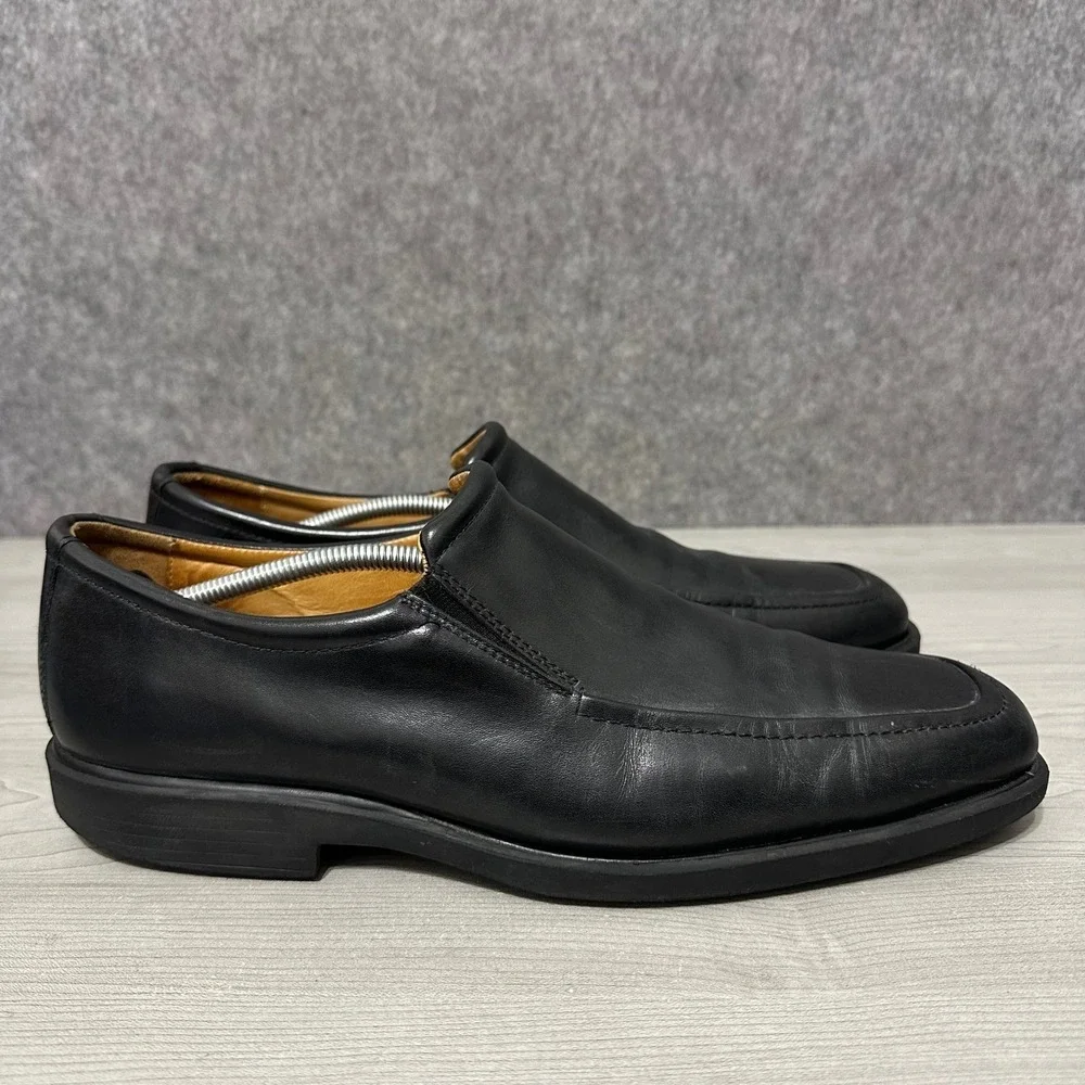 Johnston & Murphy Sheepskin Slip On Dress‎ Shoes Mens Size 13 Black Leather